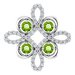 14K White Natural Peridot & 1/6 CTW Natural Diamond Clover Pendant